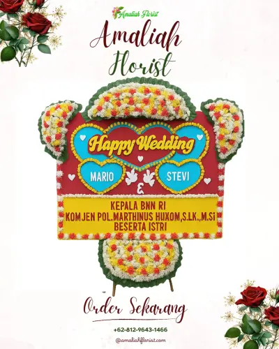 Karangan Papan Bunga Pernikahan di Bondolharjo